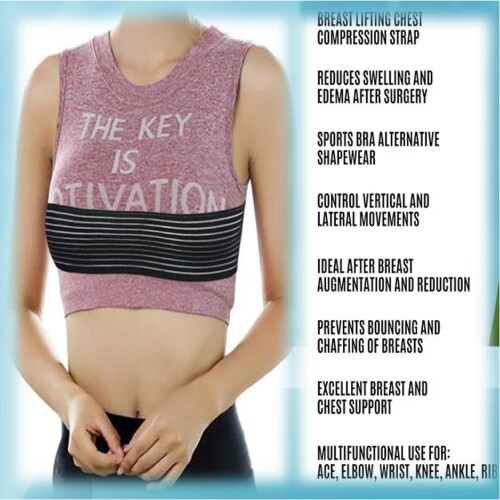 Post Surgical Breast Implant Stabilizer Compression Band, Breast Support Band