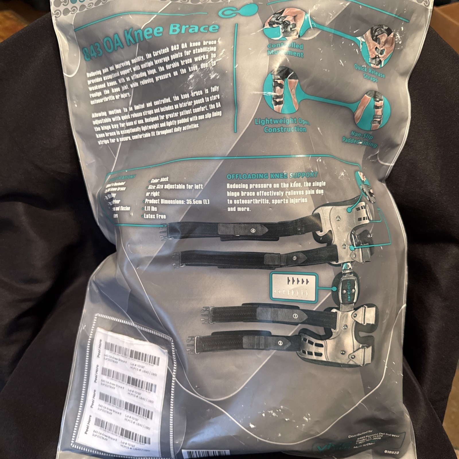 Coretech 843 OA Knee Brace – Right Leg NEW! E13