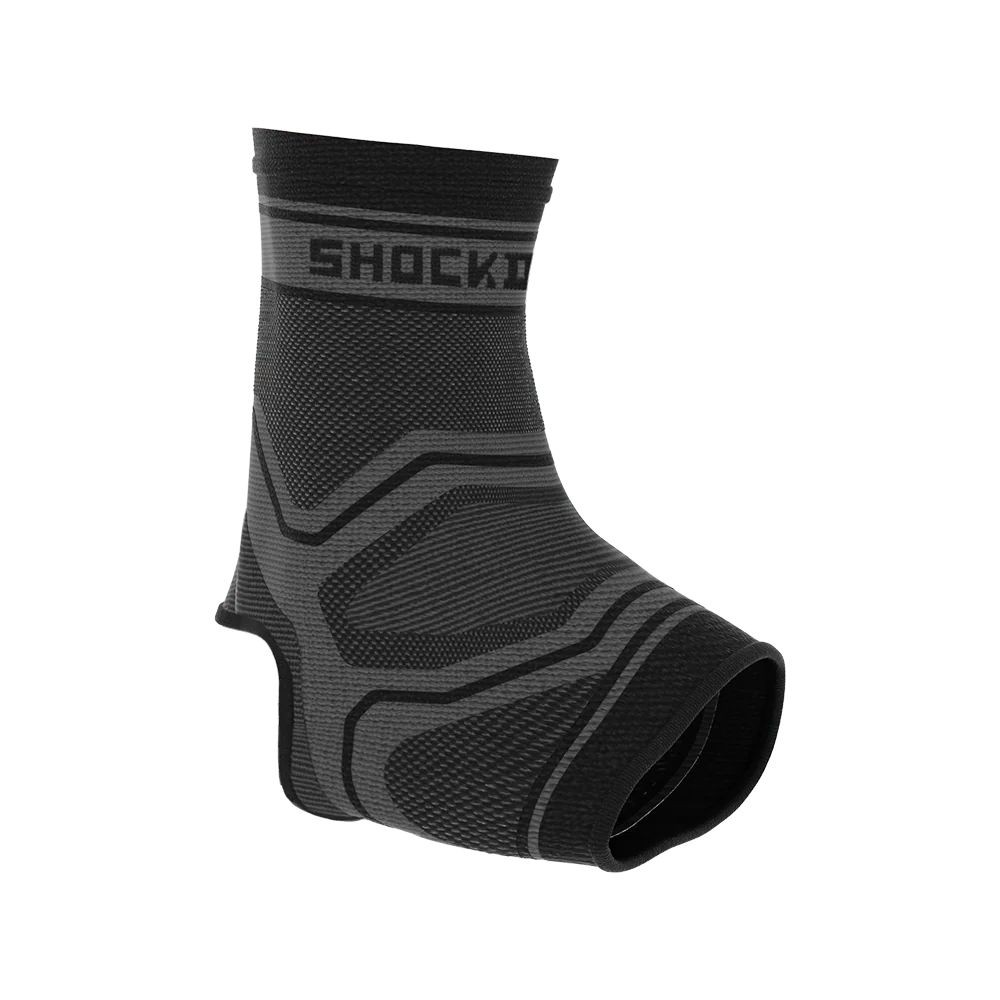 Shock Doctor Compression Knit Ankle Sleeve – Grey/Black – New
