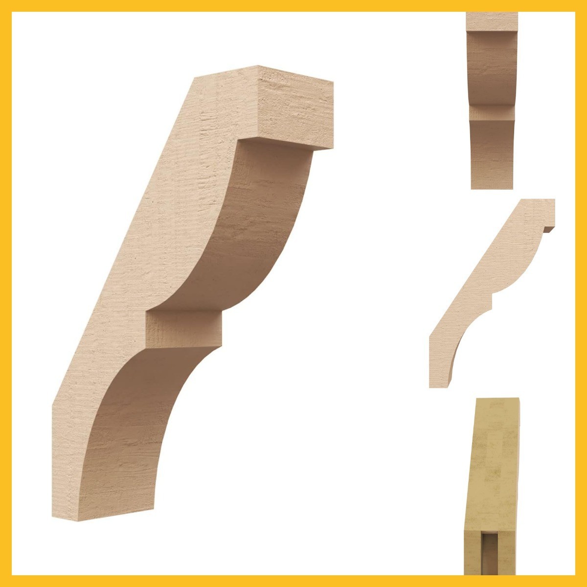 Timberthane Rough Cedar Faux Wood Valencia Knee Brace, 3″W x 8″D x 12″H, Primed
