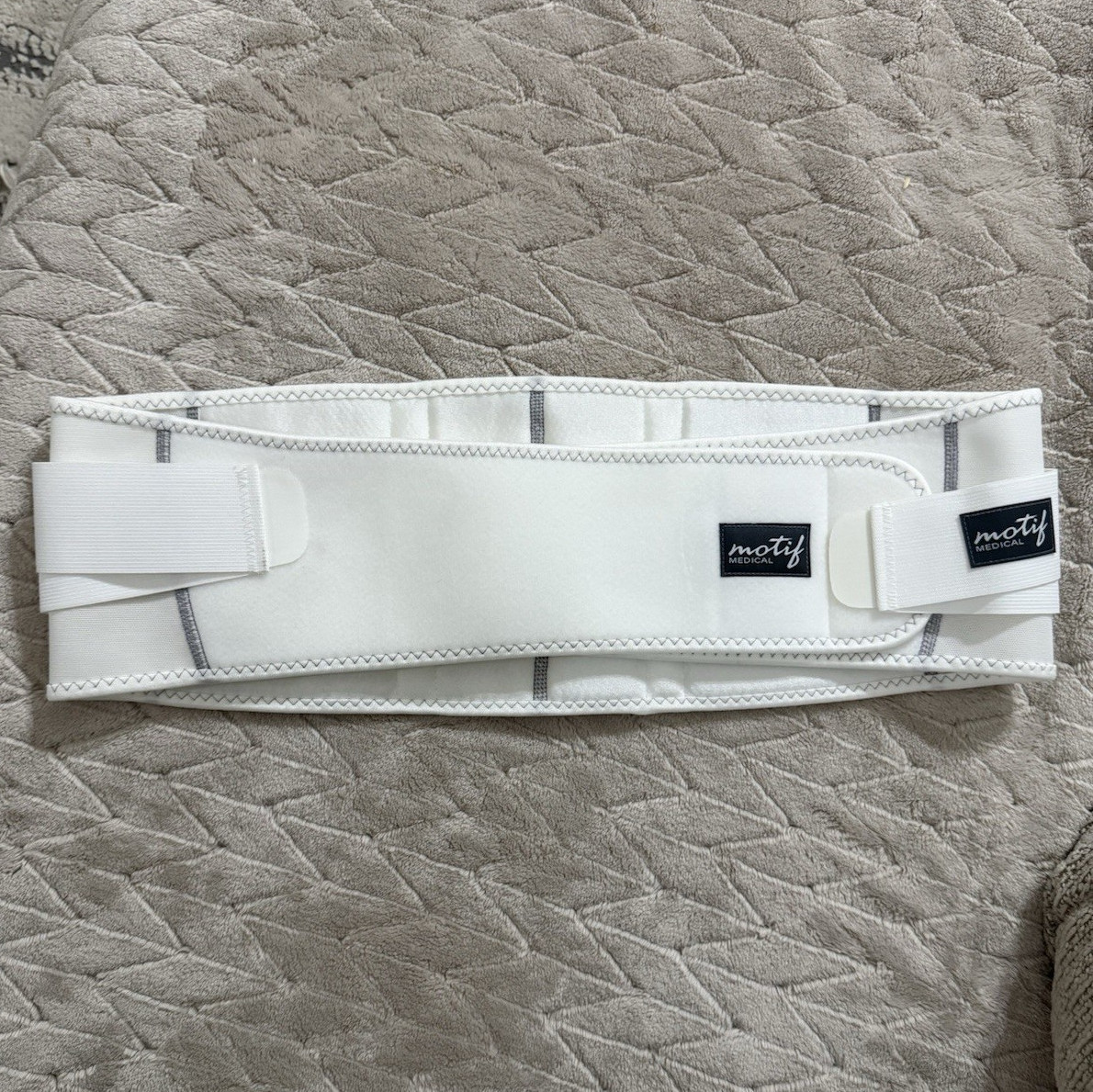 Motif Medical Adjustable Pregnancy Support Belt, One Size White Waist Wrap