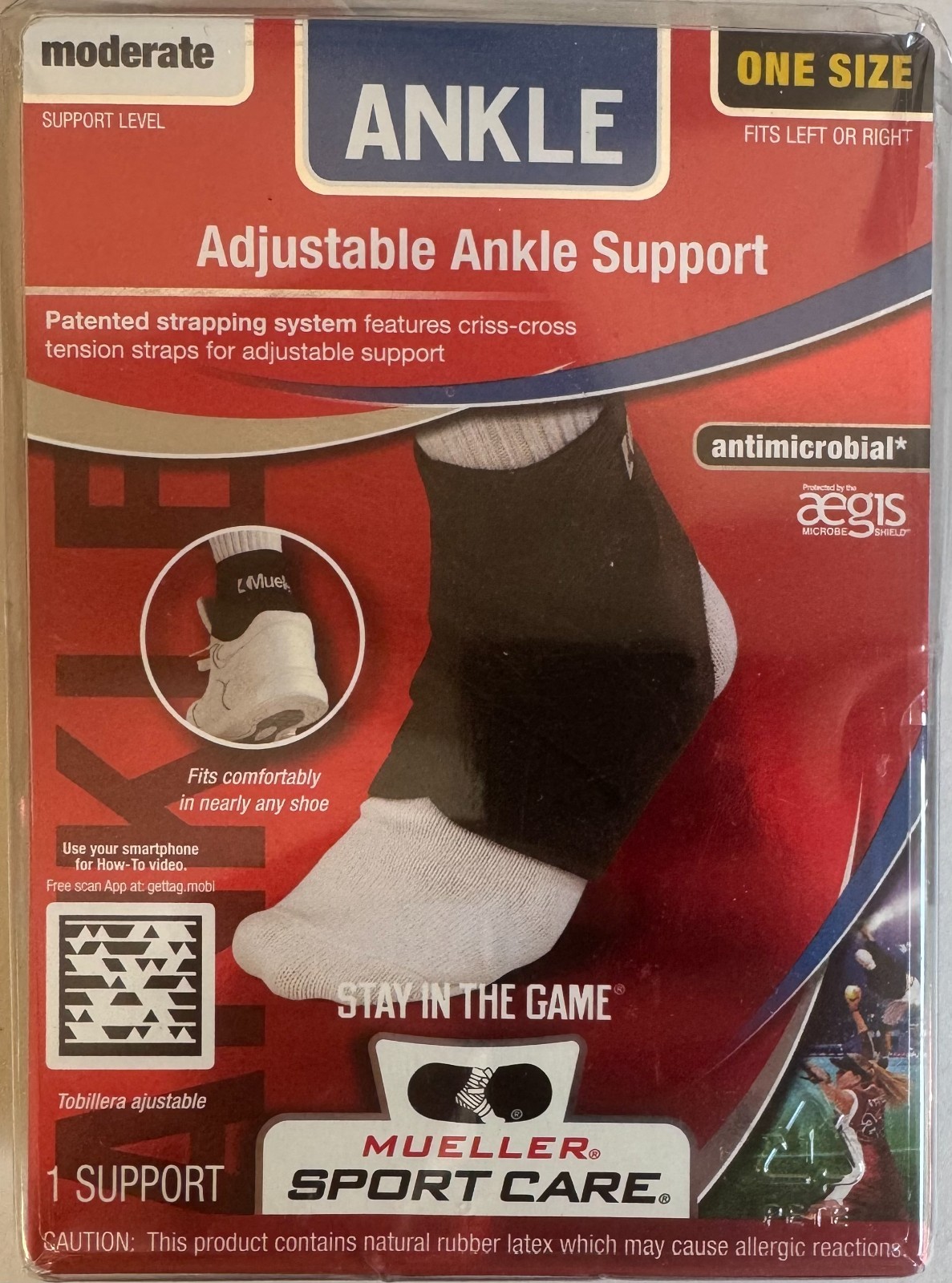 Mueller Sport Care Adjustable Antimicrobial Ankle Support (Moderate / One Size)