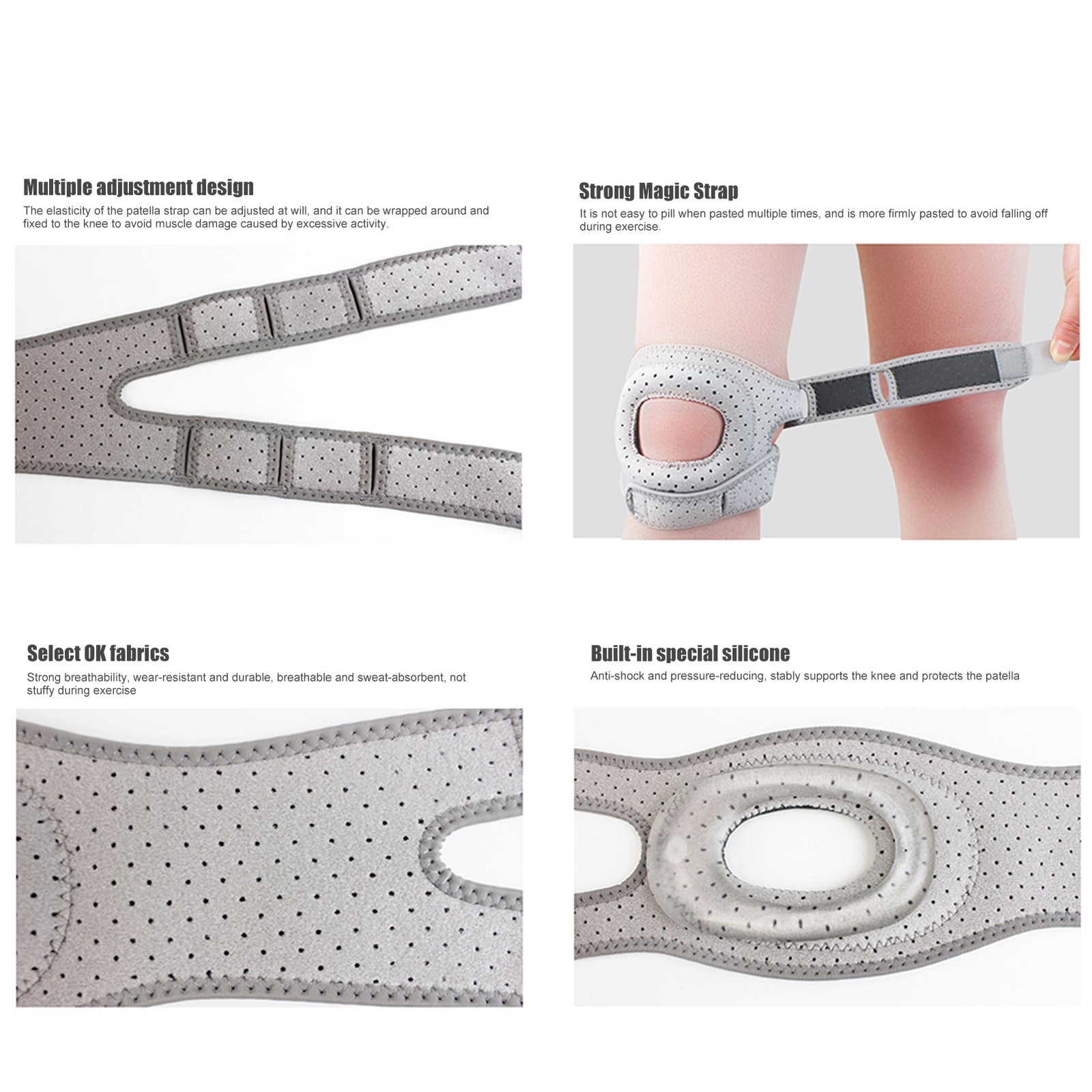 Knee Brace Support Neoprene Patella Stabilizing Compression Straps Adjustable T