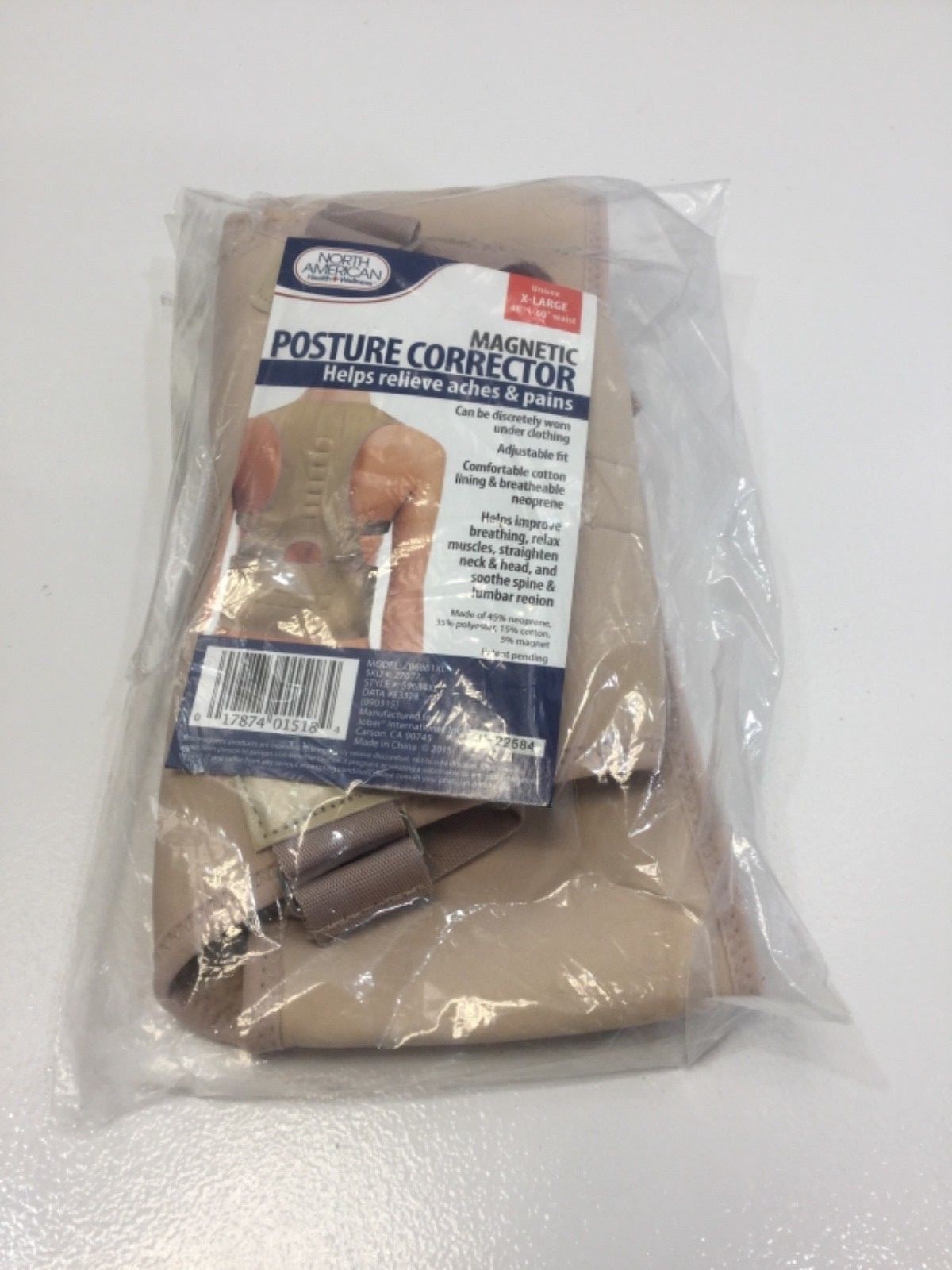 Dream Products Unisex Magnetic Posture Corrector Beige Extra Large 48″-60″ NEW