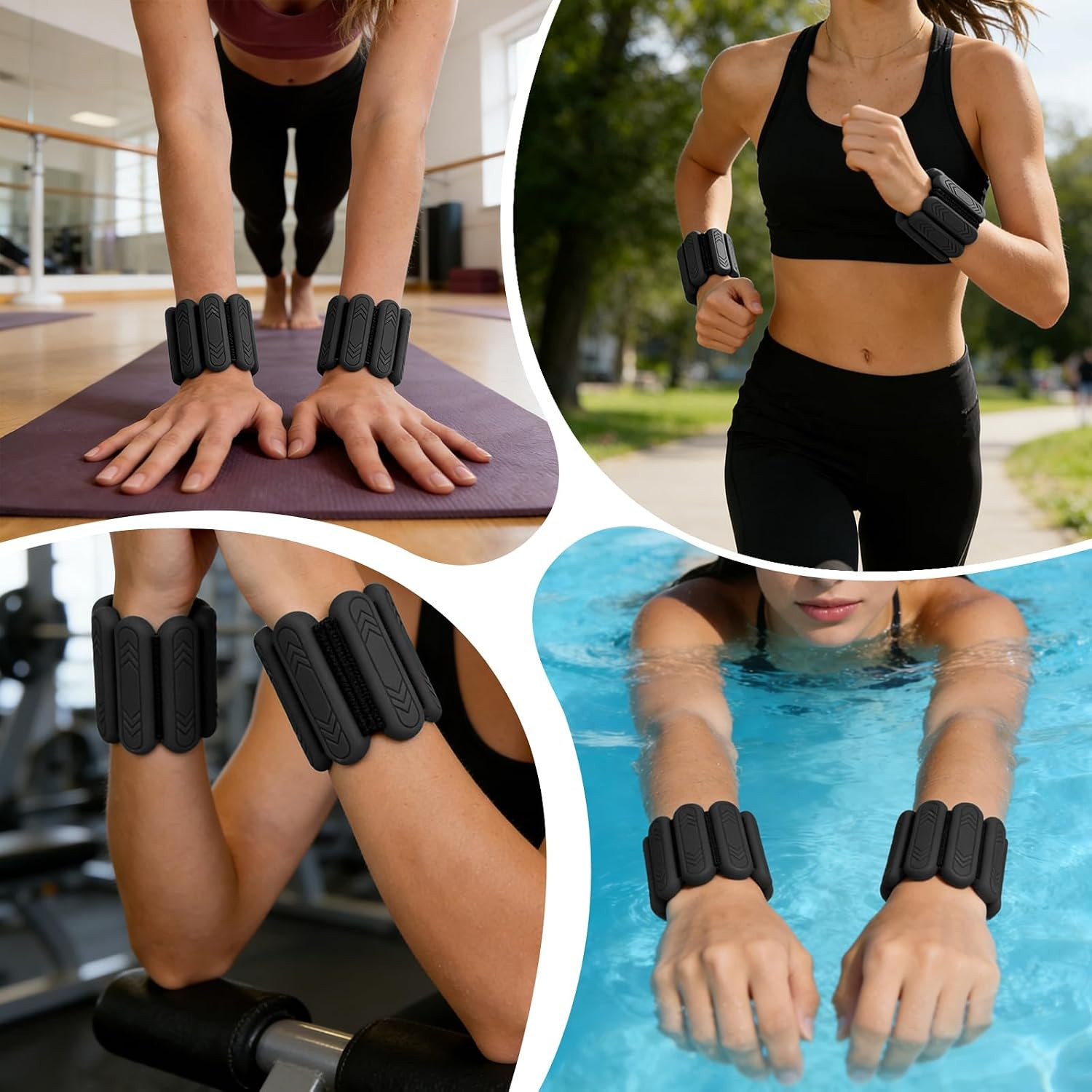 Wrist & Ankle Weights for Women Men, 1lb/2lb/4lb Set of 2 – Adjustable Wearab…