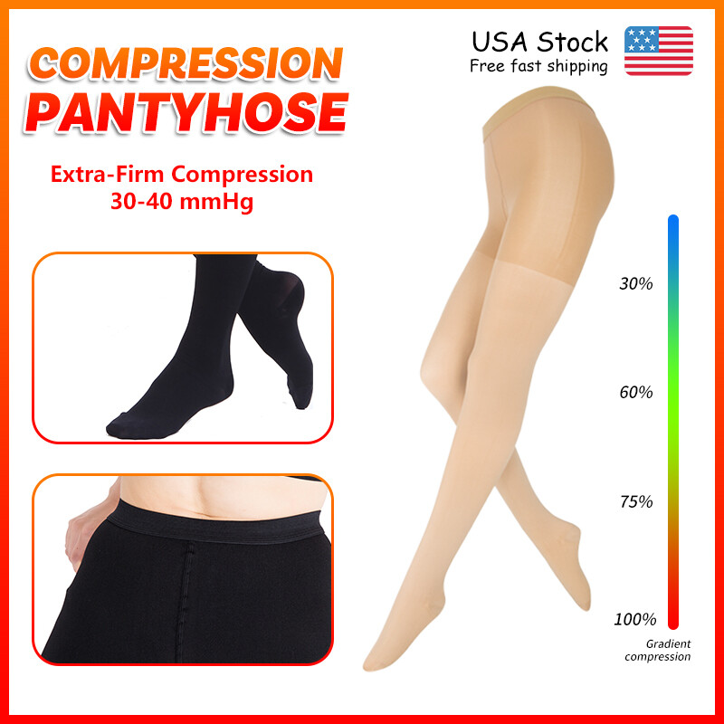 Women Medical Compression Pantyhose Graduated Varicose Vein Edema Pain Stockings