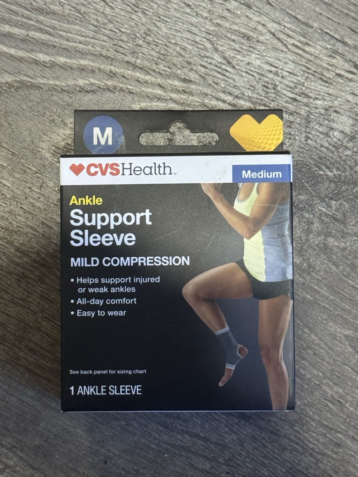 CVS Health Ankle Support Sleeve with Mild Compression – Medium – NEW