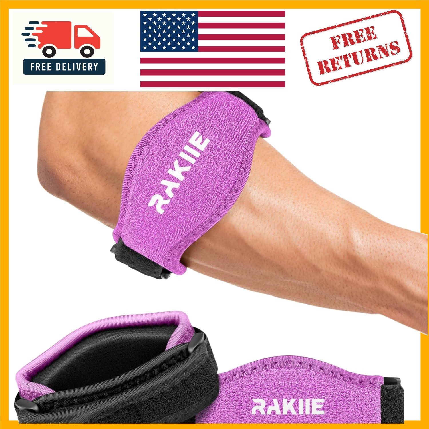 Adjustable Elbow Brace for Tendonitis Relief – Tennis & Golf Support for Adults