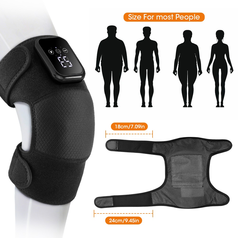 Electric Knee Massager for Pain Relief w/3 Levels Vibration & Heating Knee Brace
