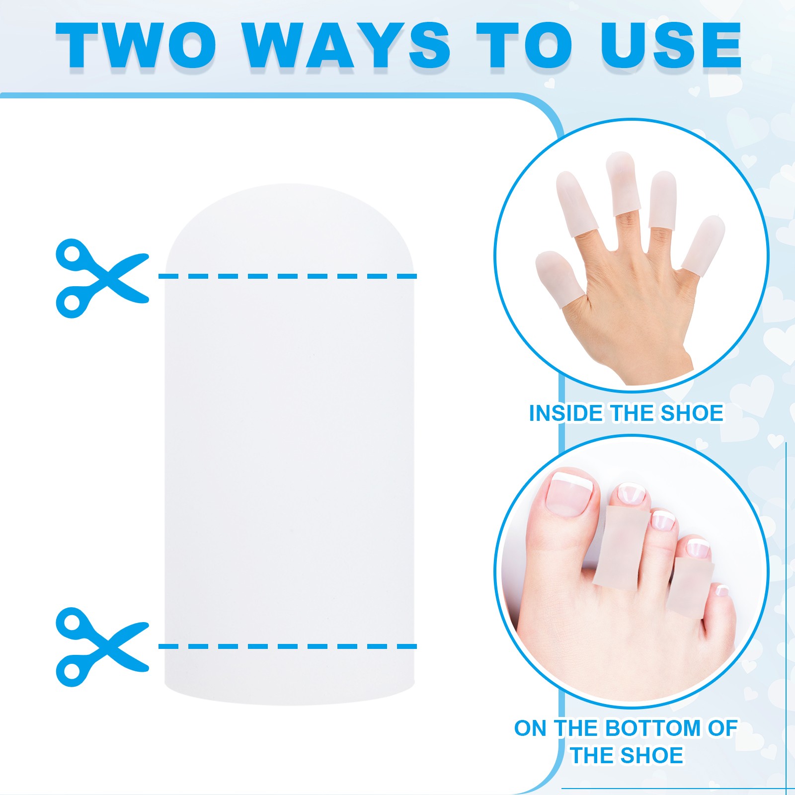 14 Pcs 1.8″x0.67″ Gel Finger Cots Silicone Finger Tip Protector Support White