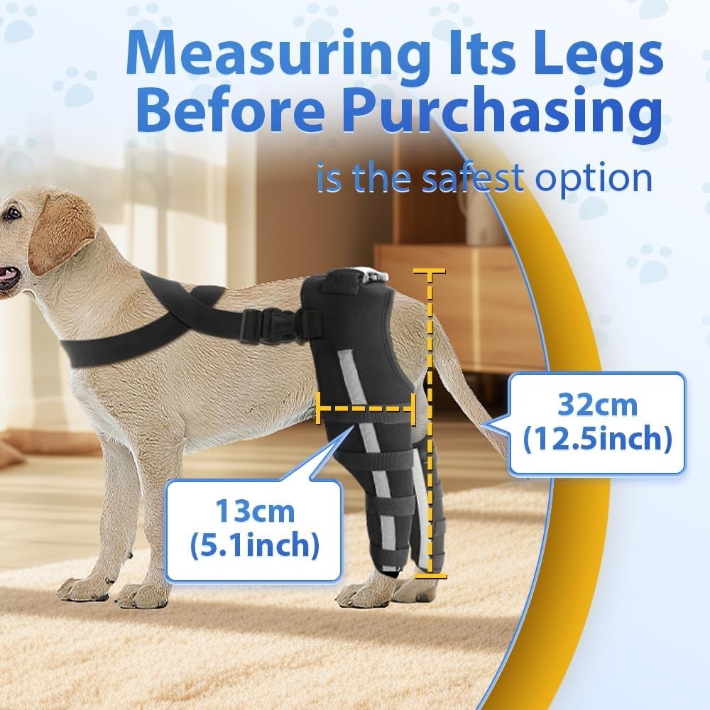 Double Dog Leg Braces For Back Support,Double Knee Small, Black