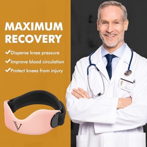 Adjustable Silicone Knee Brace Support Strap 2-Pack for Patellar Tendon Relief