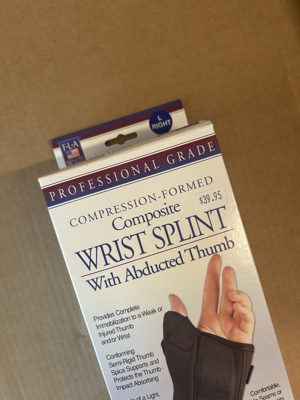 FLA Orthopedics Pro Lite Professional Grade Composite Wrist Splint L Right Hand