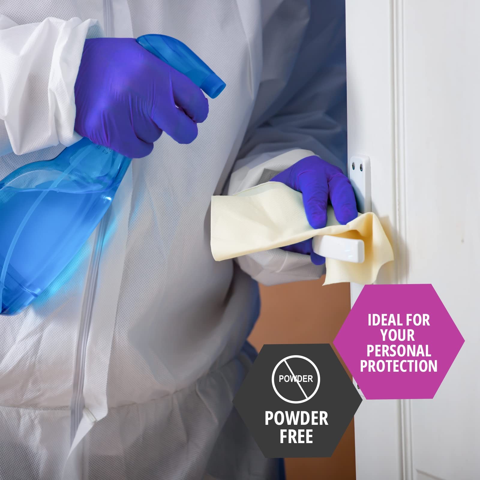 MED PRIDE Puncture-Resistant Nitrile Gloves for Medium (Pack of 50), Blue