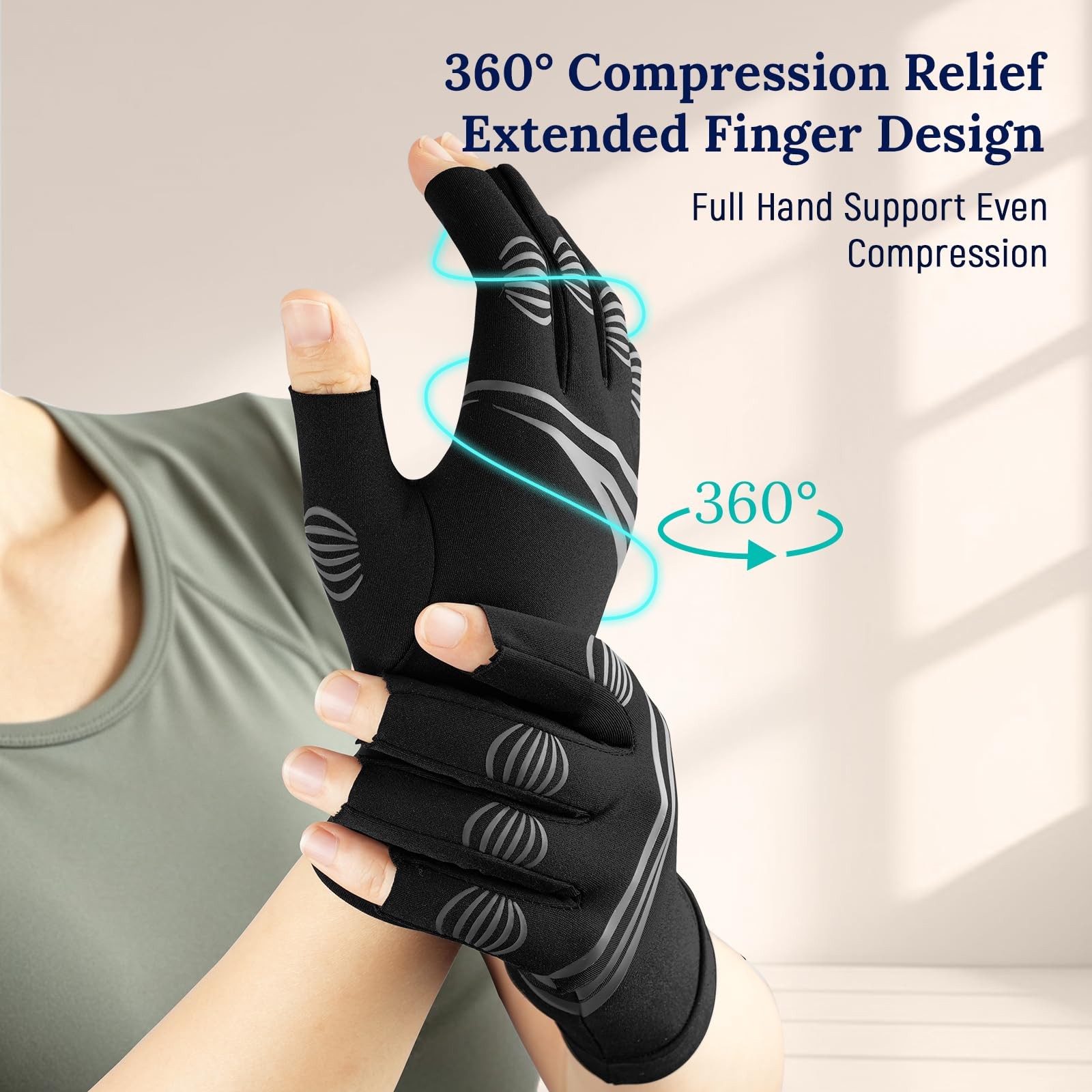 Vlela Arthritis Gloves X-Large Matte Black