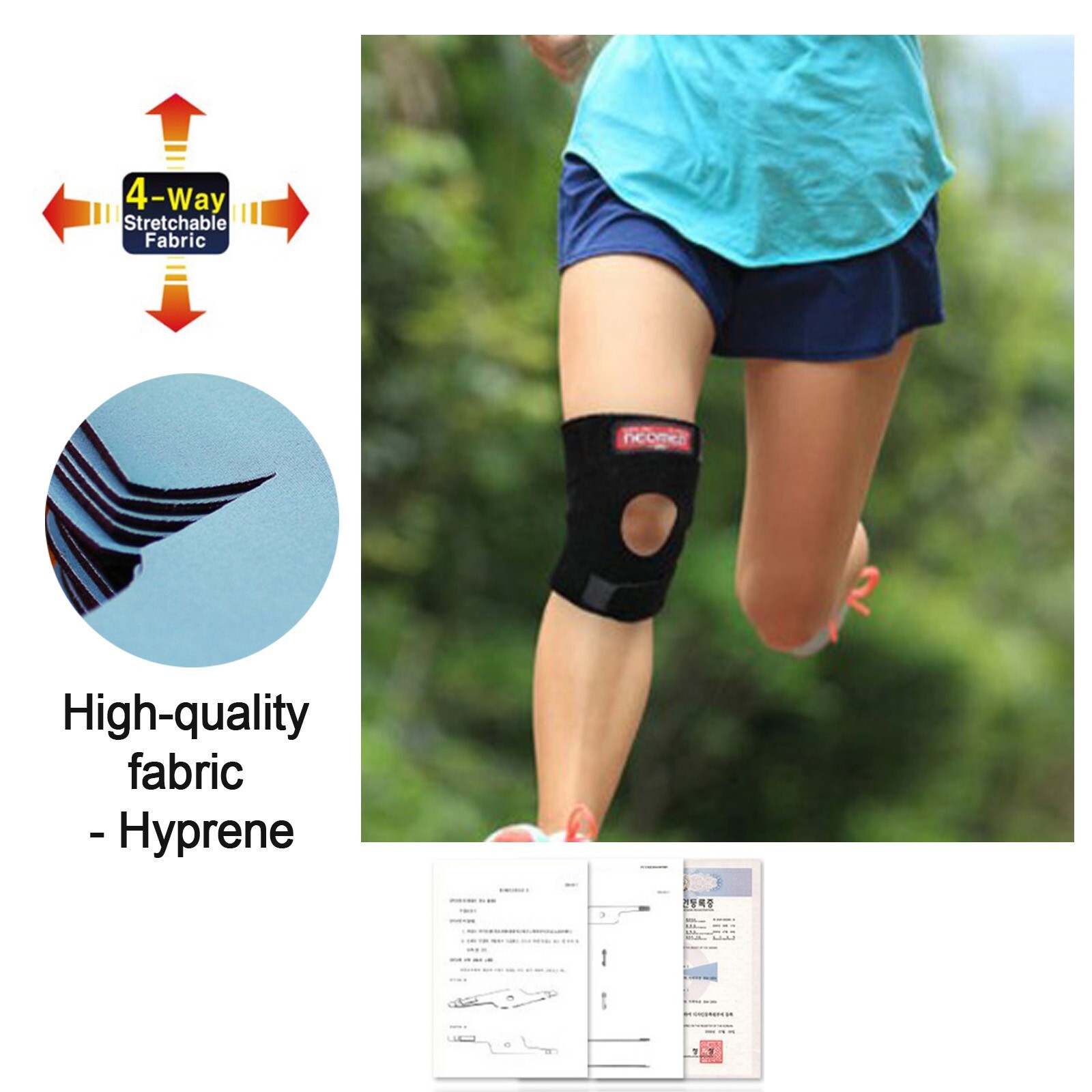 Sport Knee Brace Hiprene Elastic Support Guard Bike Sports Band Hiking Bowling