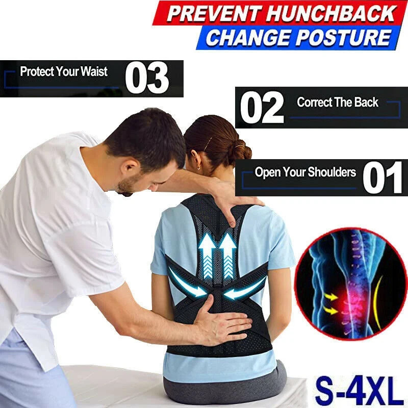 Back Brace Posture Corrector for Men and Women – Upper and Lower Back Support