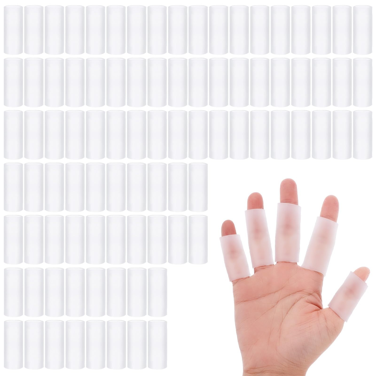 90Pcs Silicone Finger Sleeve Protectors for Pain Relief, Arthritis, Blisters & C
