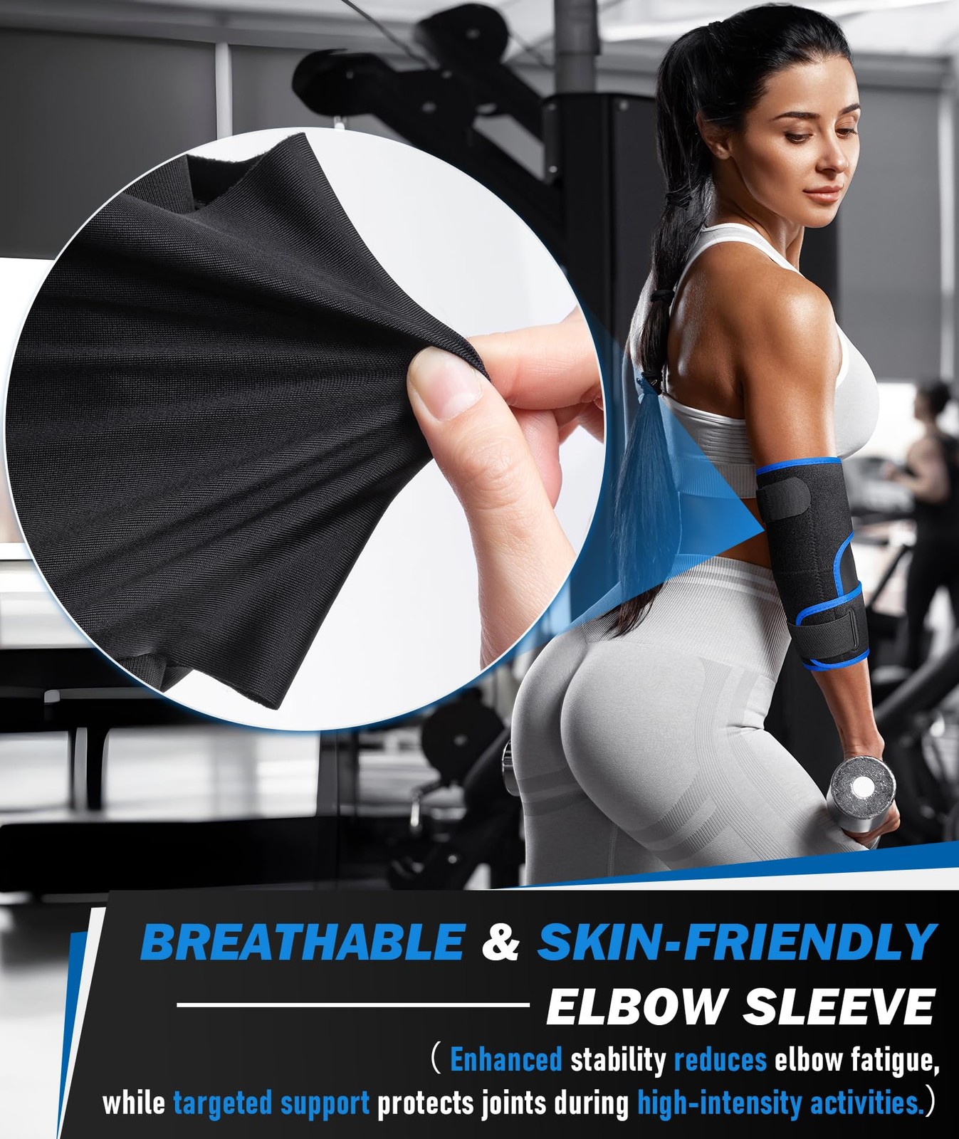 OXYSAIKO Elbow Brace for Tennis & Tendonitis- Adjustable Black