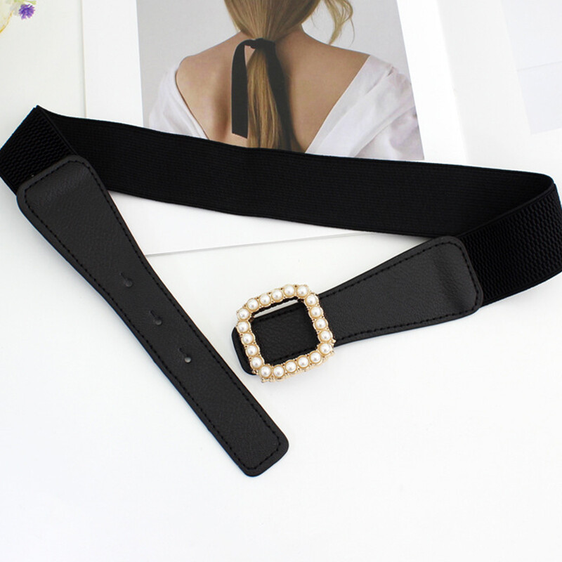 Fashion Elastic Waistband Wide Waist Stretch Belt For Women Dress Coat B~;z