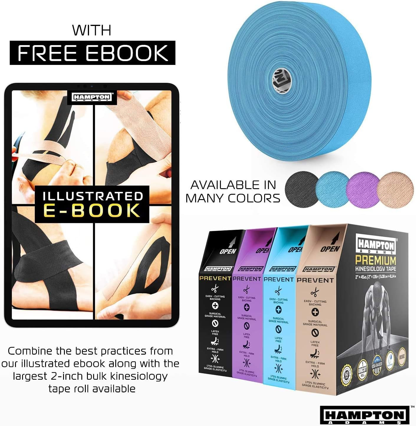 | as Seen on Shark Tank | Elastic Kinesiology Tape (Bulk Roll) | 135Ft Uncut | S