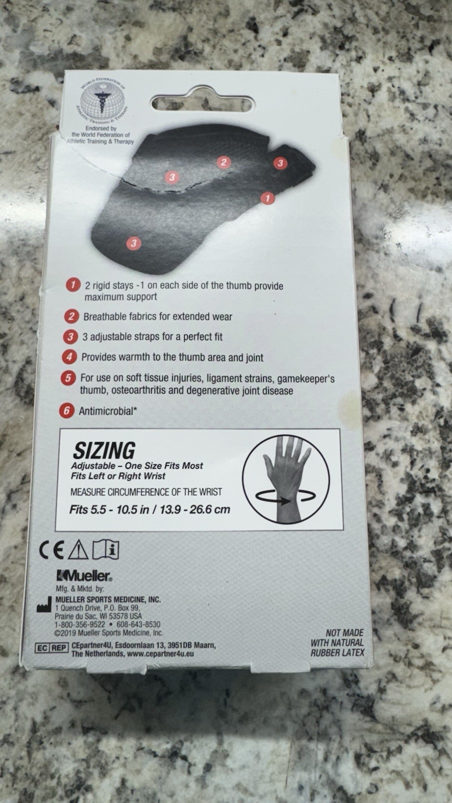 Müller 62712 Sports Reversible Thumb Stabilizer – Black