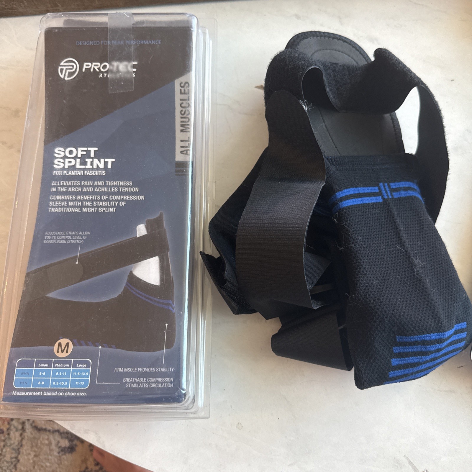 PRO-TEC ATHLETICS Soft Night Splint Plantar Fasciitis Brace