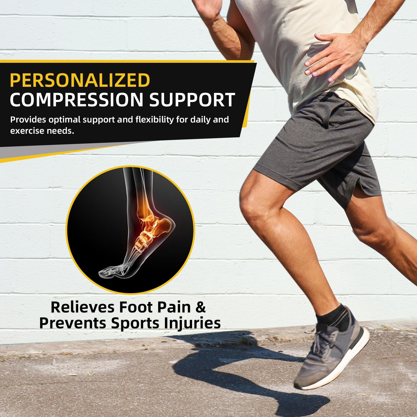 1 PCS Compression Ankle Brace Women Men Adjustable Wrap Stabilizer Medium Black