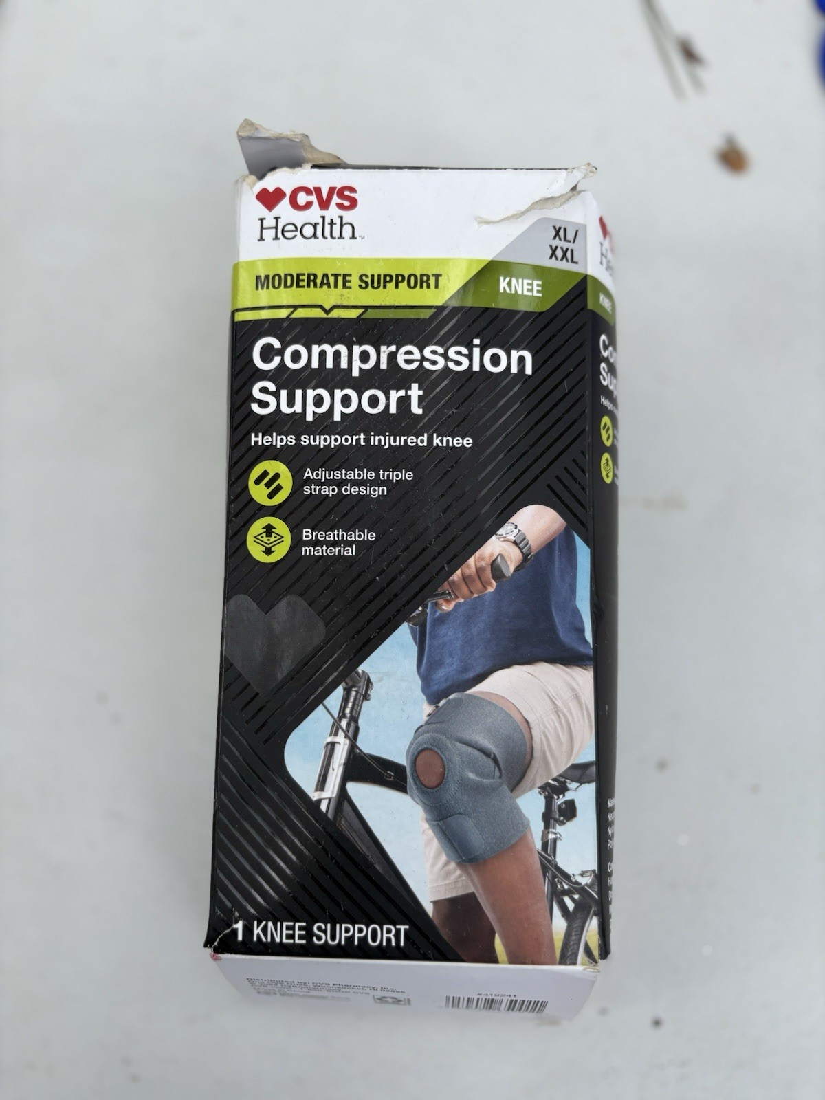 CVS Health Compression Knee Support Breathable Material Size XL/XXL New In Box