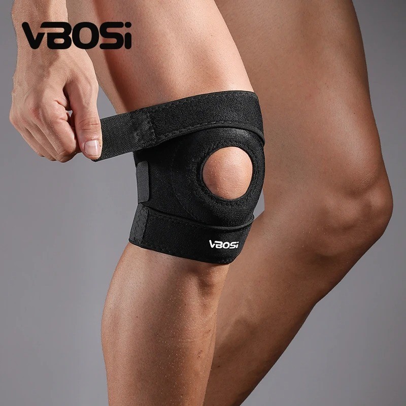 Hinged Knee Brace Compression Sleeve Joint Support Open Patella Stabilizer Wrap