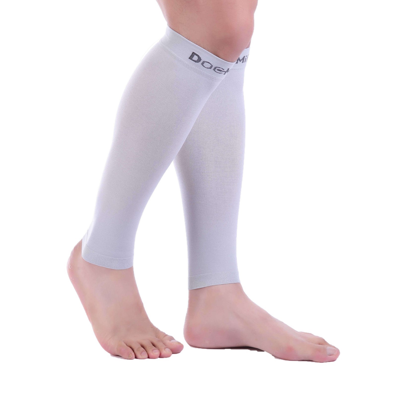 Doc Miller Calf Compression Sleeve 1 Pair 15-20 mmHg Varicose Veins GRAY