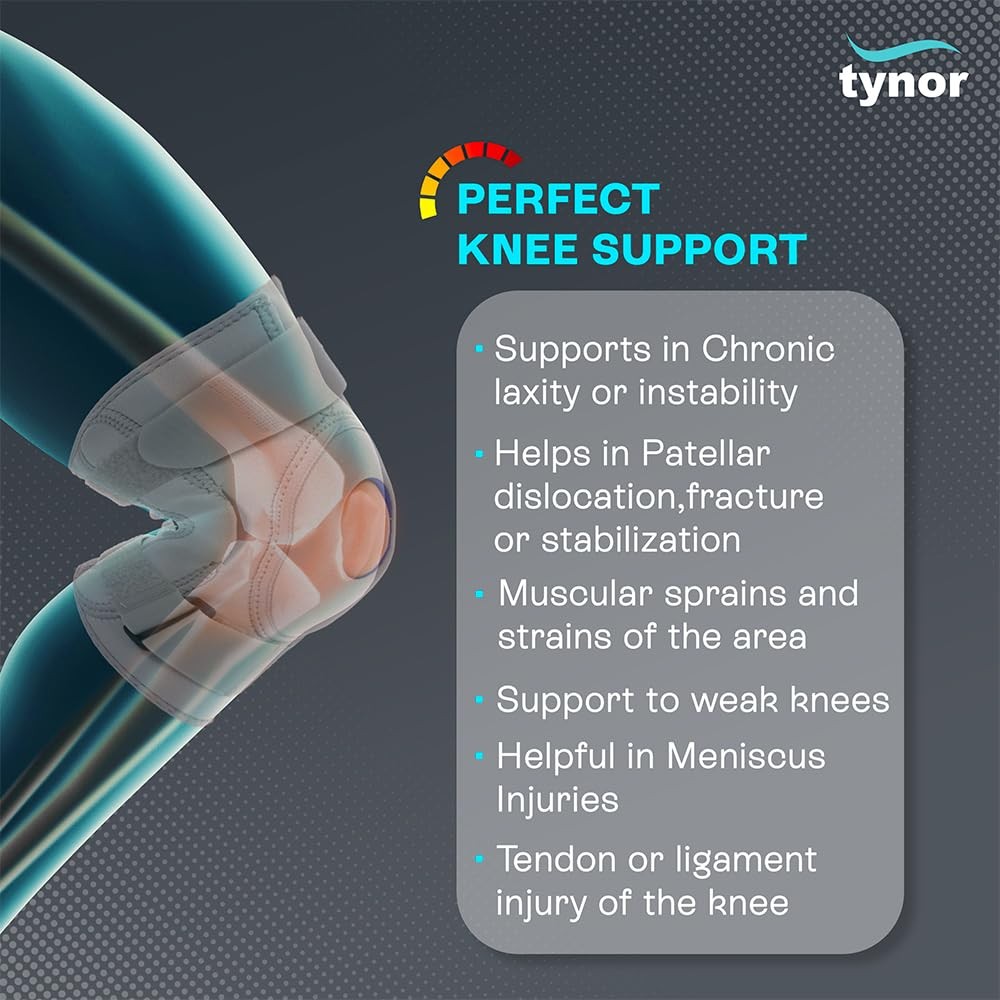 TYNOR Hinged Knee Brace Double Strap Adjustable Neoprene Knee Support Men
