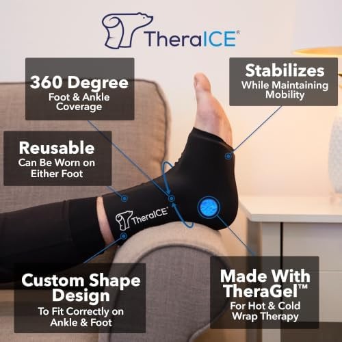 TheraICE Ankle Ice Pack Wrap, Achilles Tendonitis Brace, Plantar Fasciitis | …