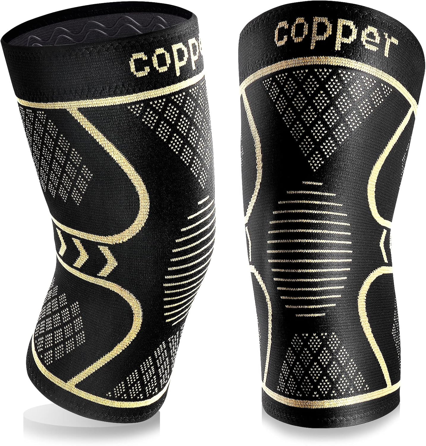 Copper Knee Braces for Women and Men 2 Pack, Knee Compression Sleeve for Knee Pa