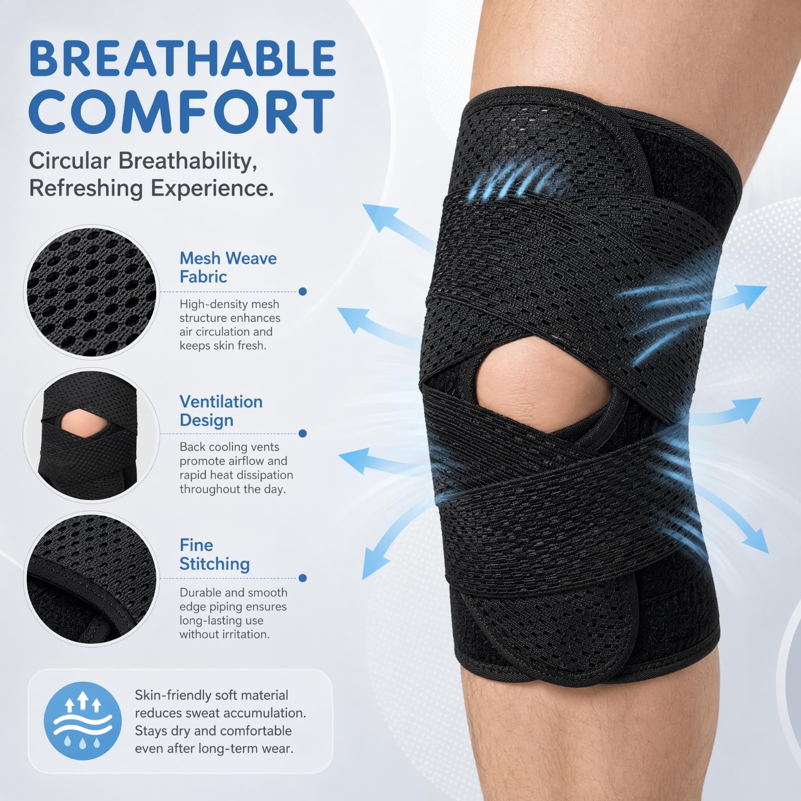 Compression Knee Sleeve, Non-Slip Knee Brace for Weightlifting, Squats, Runni…