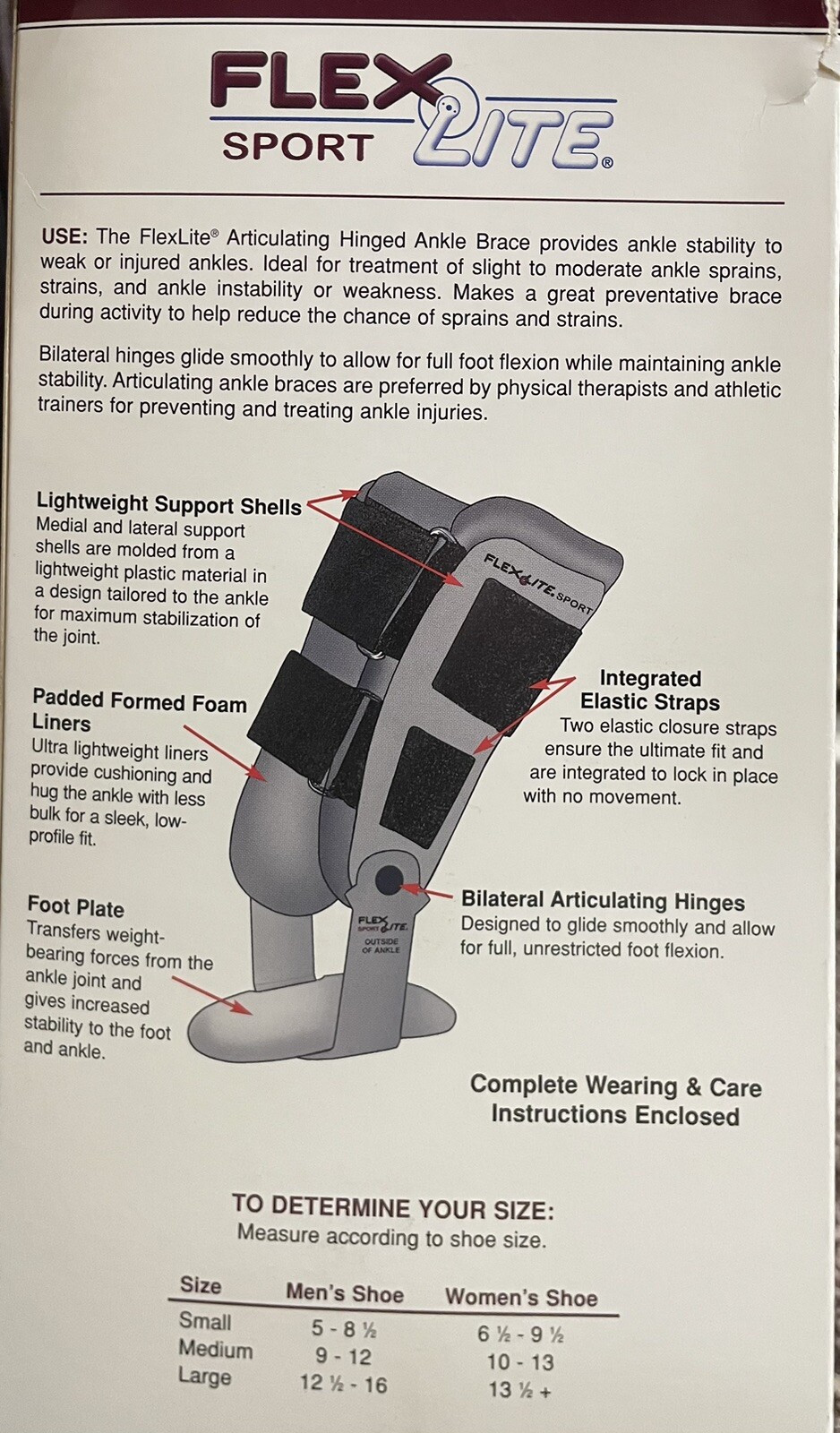 Flexlite Hinged Ankle Brace (Medium)