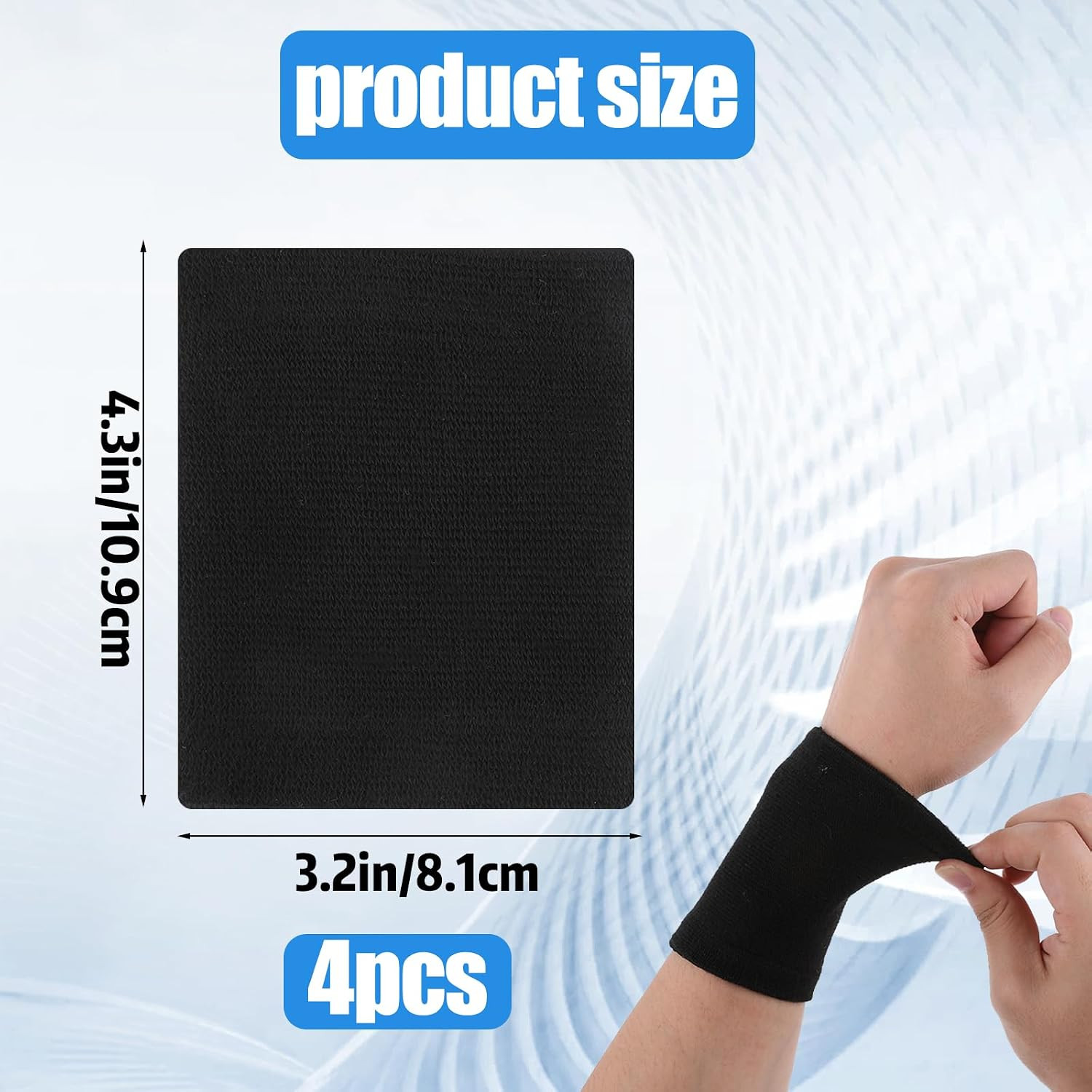2 Pairs Wrist Compression Sleeve, Nylon Wristbands Brace for Support Wrist