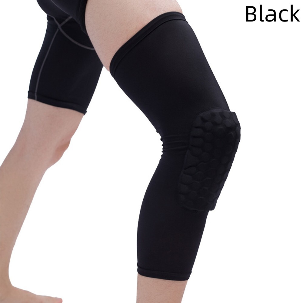 2pcs Black Compression Long Sleeve Support Leg Knee Pad Brace Sport Pain Guard