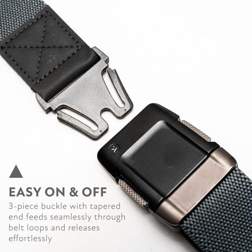 Belts Motion Belt for Men & Women – Micro Adjustable Click, Charcoal/Gunmetal