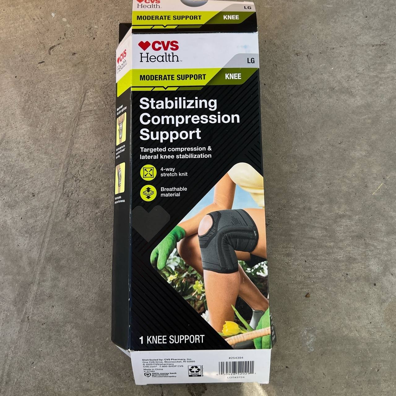 CVS Health Compression Knee Support Breathable Material Size L