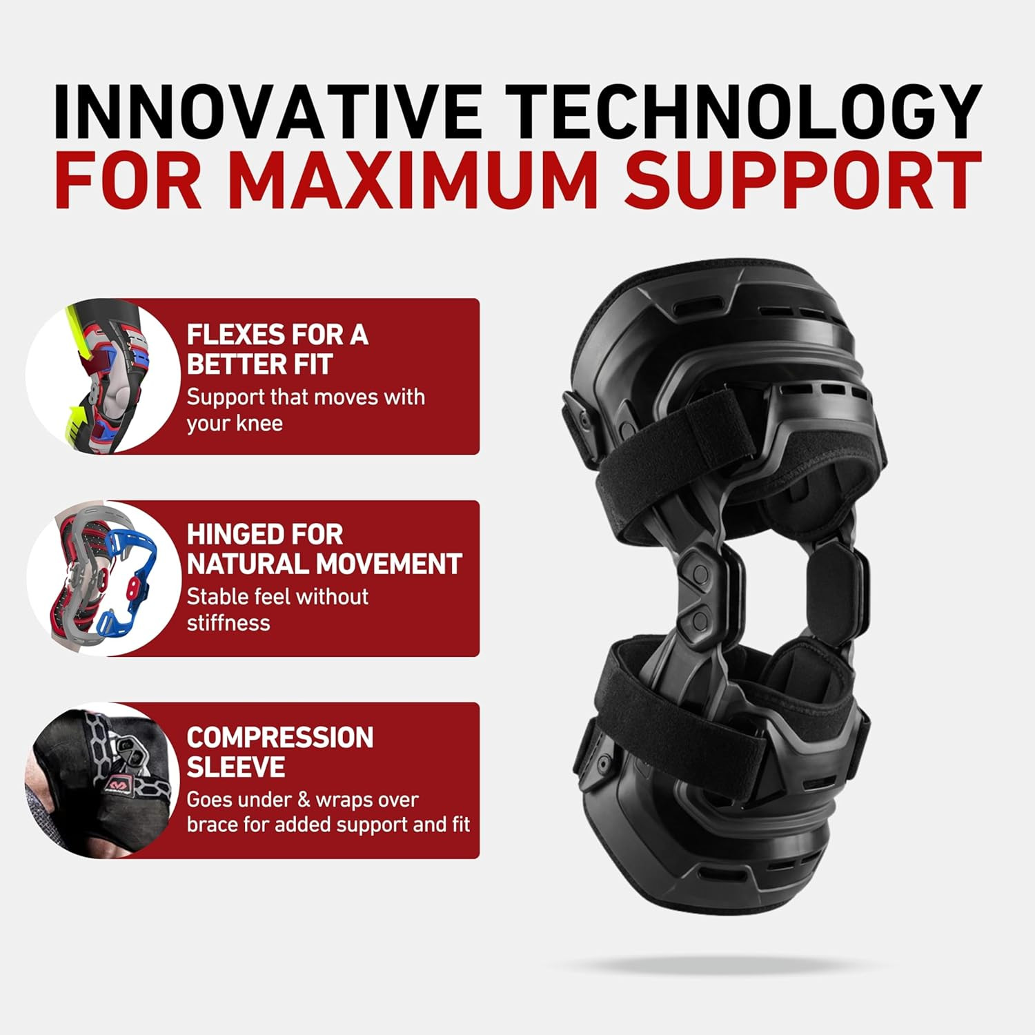 Knee Brace, Heavy Duty Hinged Knee Braces for Knee Pain, Instabilities, Ligament