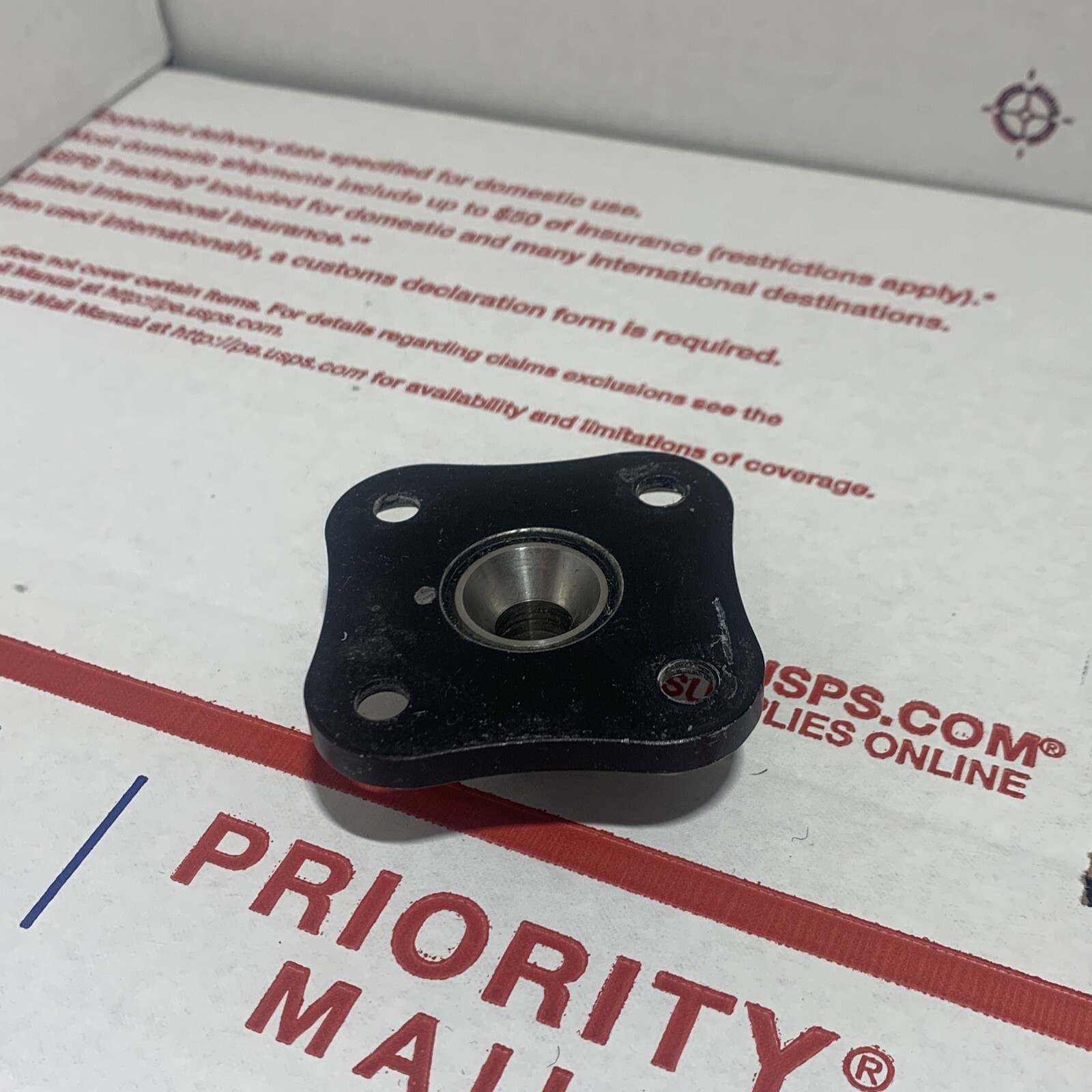 trulife black 4 hole prosthetic plate adapter component part. Prosthetic Leg