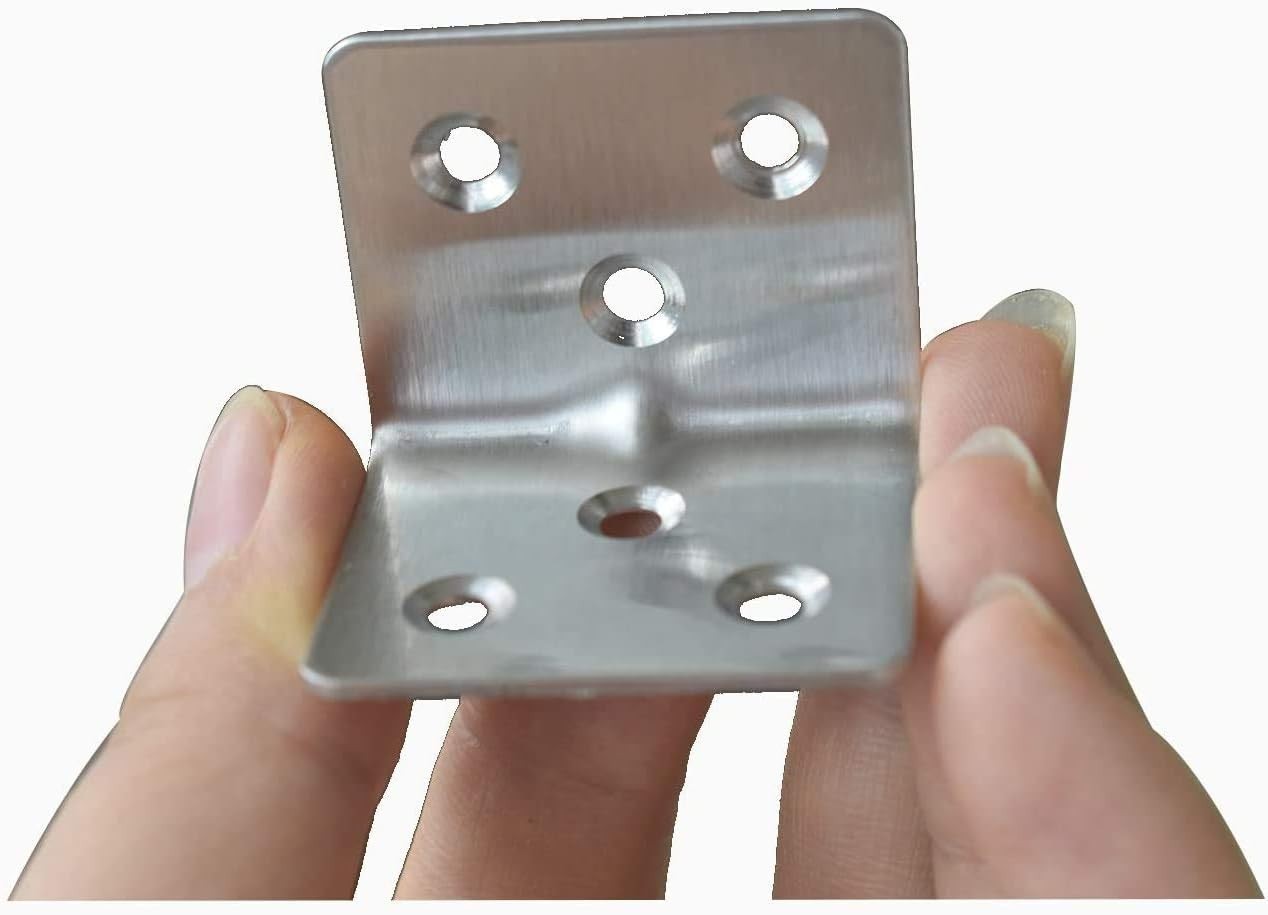 40 Pcs Stainless Steel Corner Braces – 1.2”x1.5” for Furniture Support