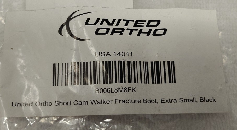 United Ortho Short Cam Walker Fracture Boot XS Black