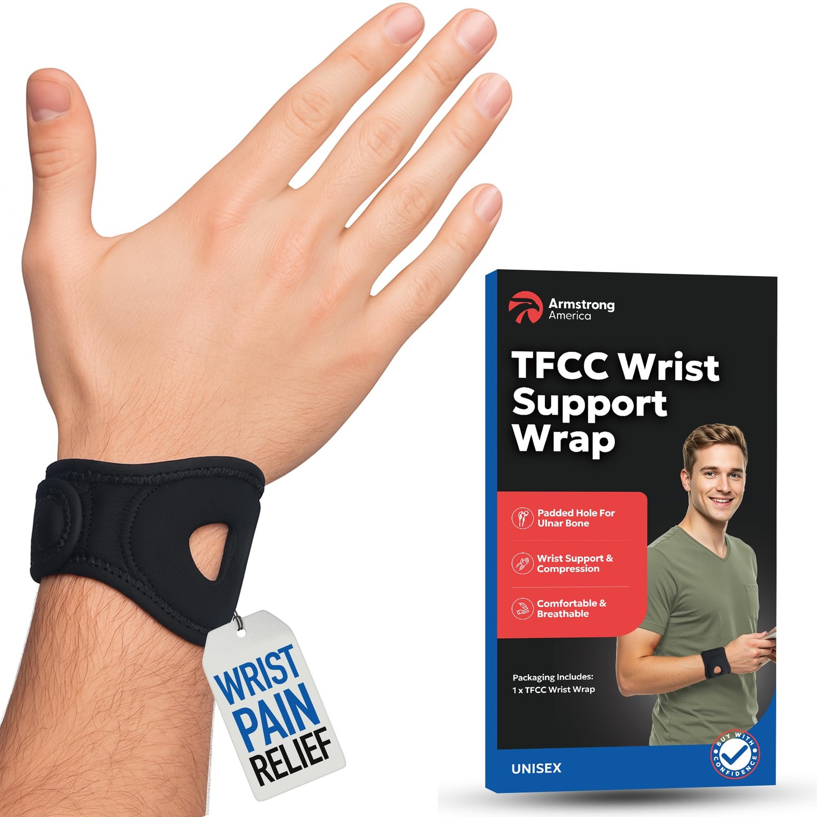 Wrist Wrap Compression Wrist Brace For TFCC Tears | Carpal Tunnel Pain & Tend…