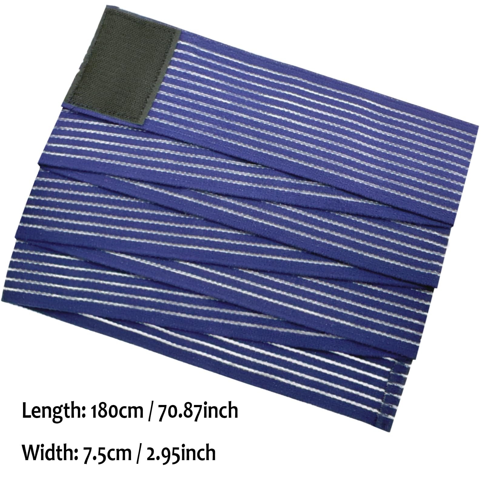 Extra Long Elastic Knee Wrap Compression Bandage Brace XX-Large, Navy Blue