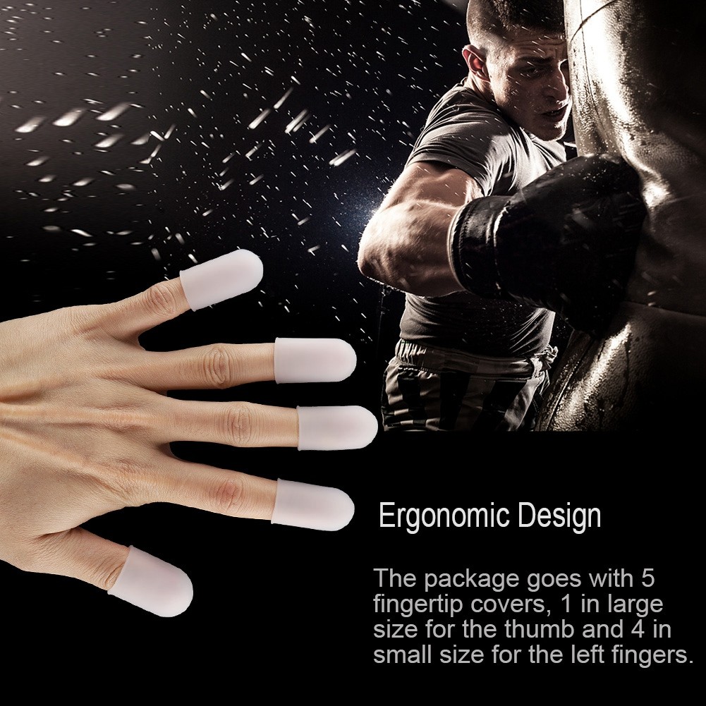 5pcs Silicone Finger Protector Thumbs Cover Fingertip For Heat Cooking