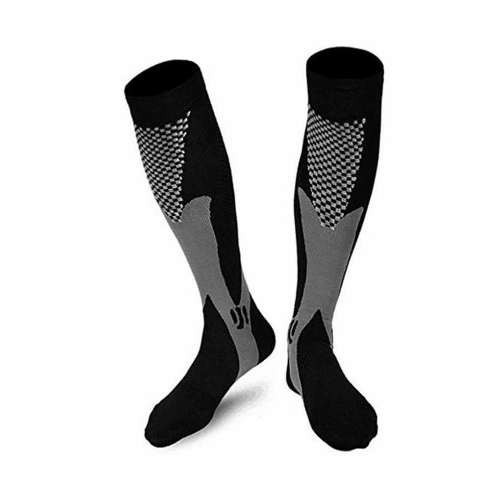 1 Pair Knee High Support Socks Breathable Stretch Stockings For Running Sports