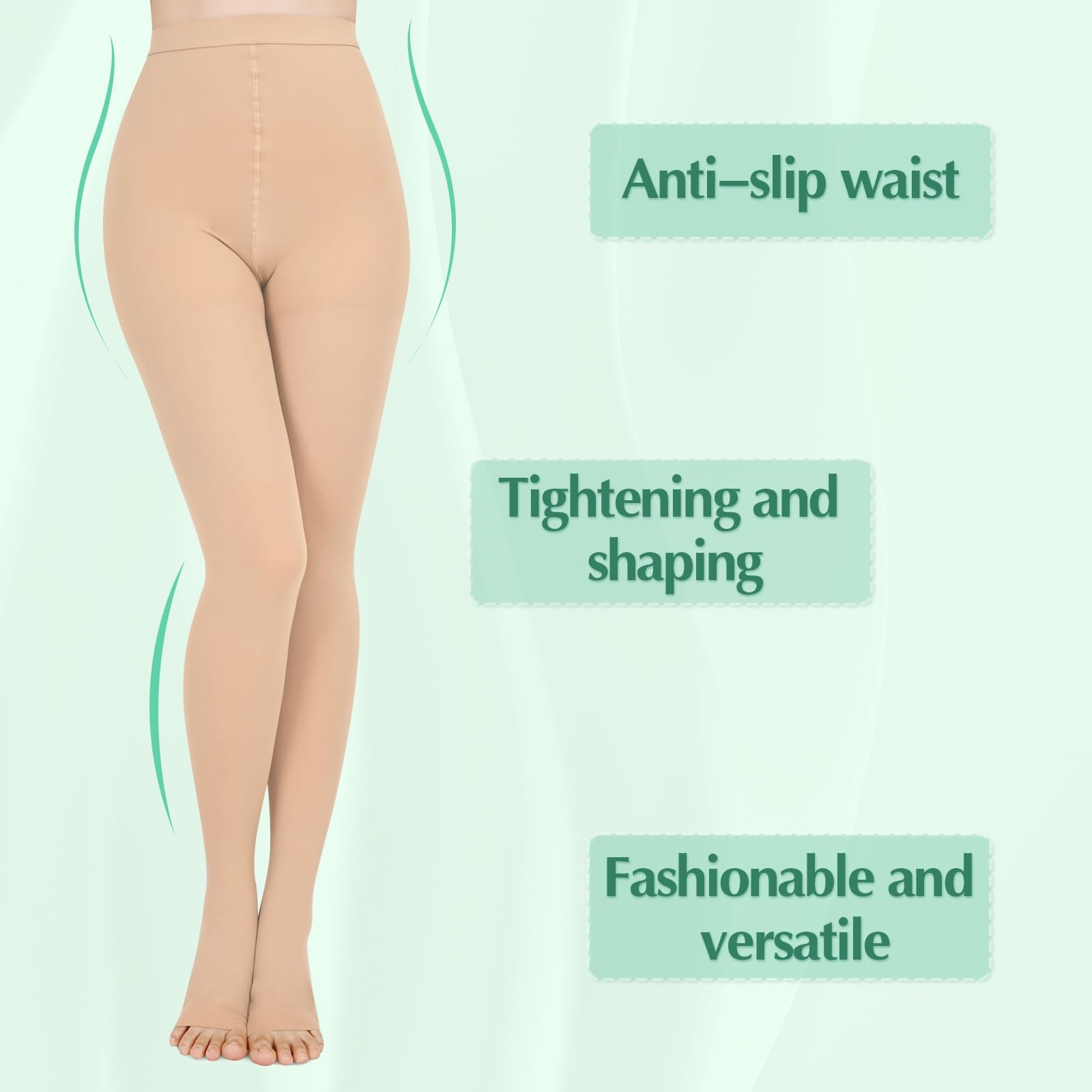 Wegitcs 20 – 30Mmhg Compression Pantyhose1 Pair Or 2 Pairs Comfortable