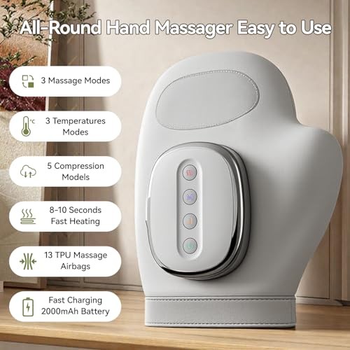 Hand Massager with Compression Heat Carpal Tunnel Relief